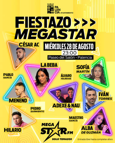 Un nuevo Fiestazo MegaStar desembarcará en Palencia el próximo 28 de agosto: ¡No te lo pierdas!