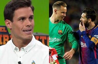 Las virales reacciones de Leo Messi y Ter Stegen a las preguntas de Edu Aguirre en la gala del Balón de Oro
