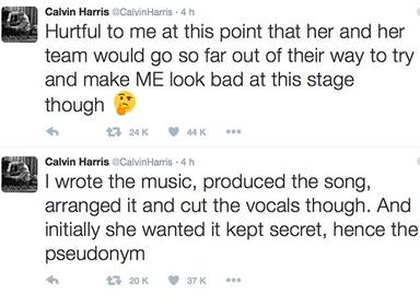 Tuits de Calvin Harris sobre Taylor Swift