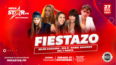 Descarga aquí tu entrada para el Fiestazo MegaStar de este sábado con Belén Aguilera, Eva B y Manel Navarro